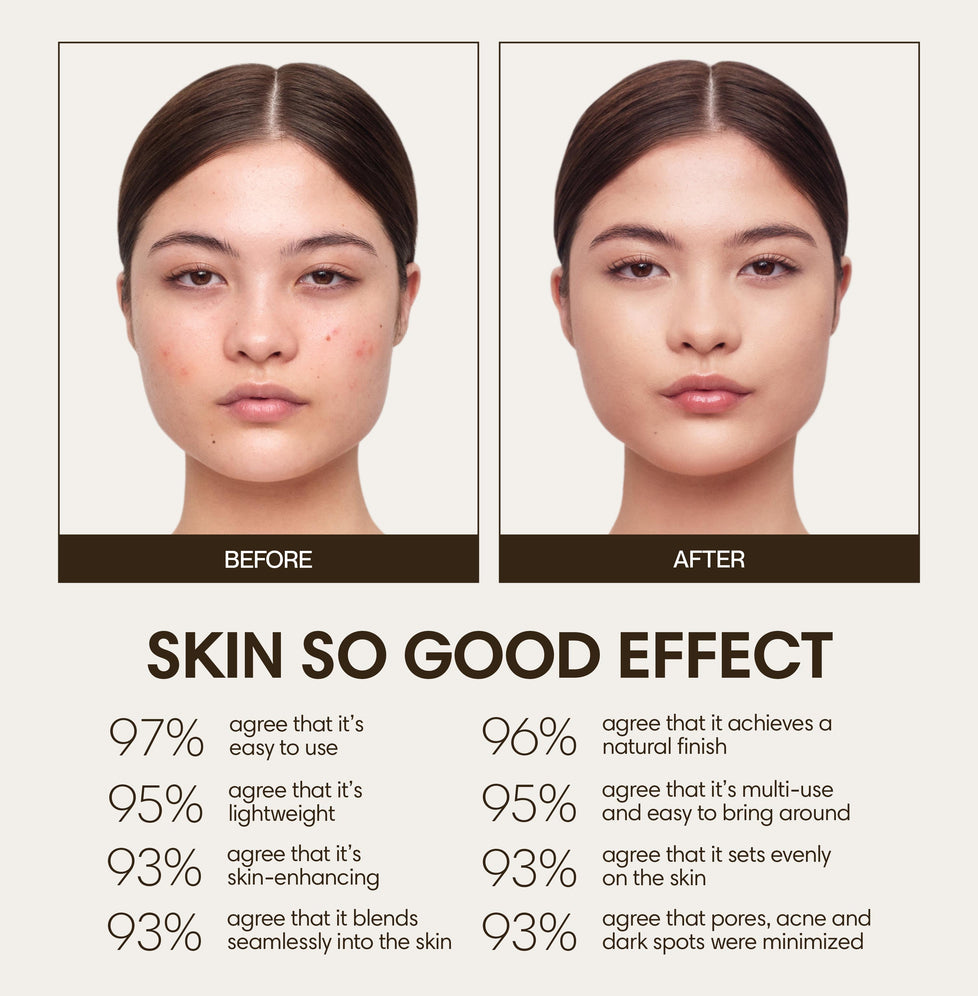 Jasmine wears Skin So Good in Buttermilk as base