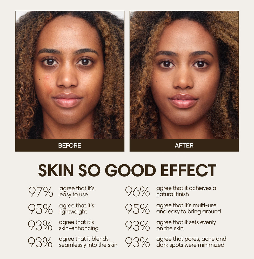 Trinity wears Skin So Good in Palisander as base
