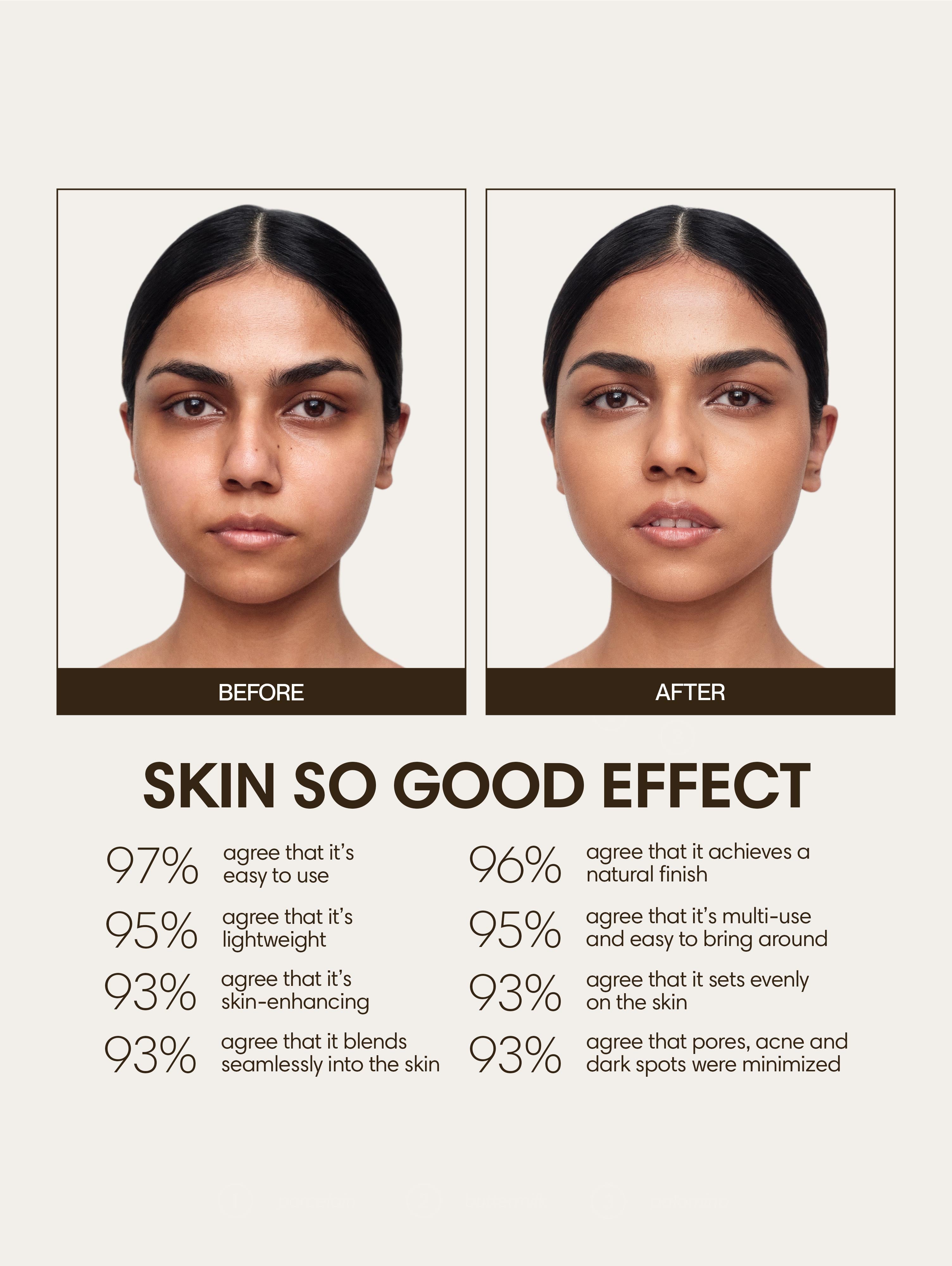 Rushini wears Skin So Good in Birch as base