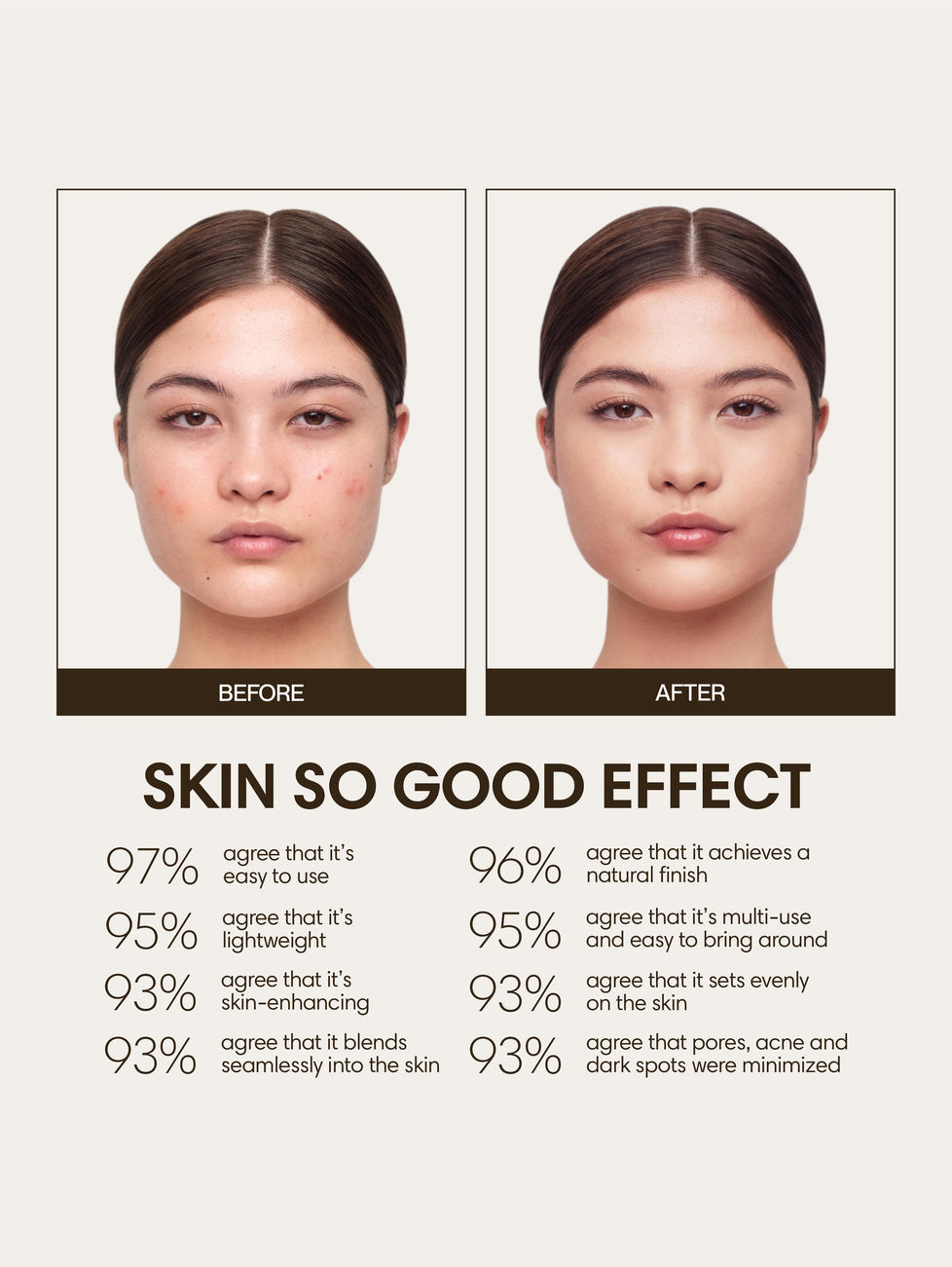 Jasmine wears Skin So Good in Buttermilk as base