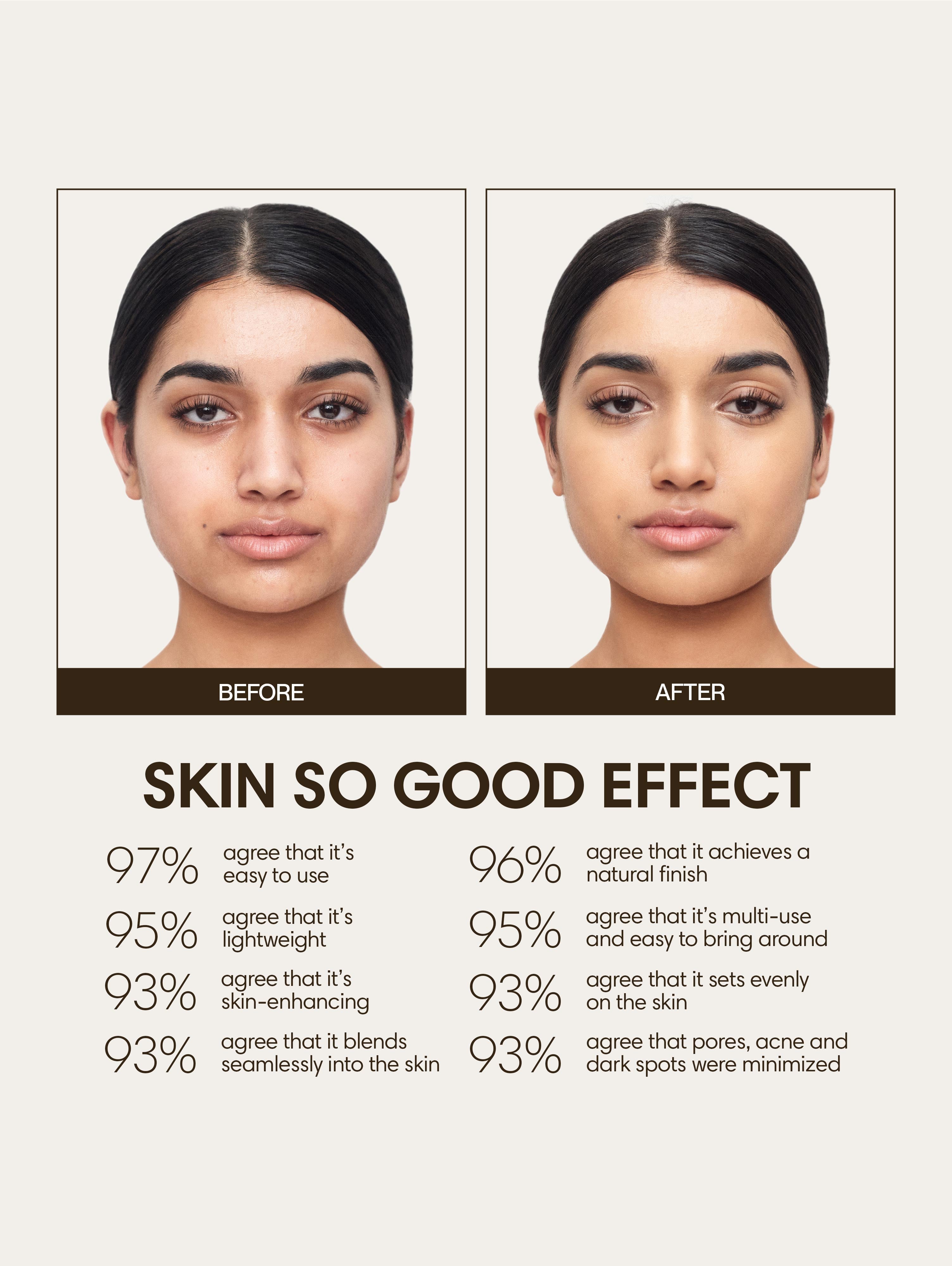 Aarya wears Skin So Good in Cashew as base