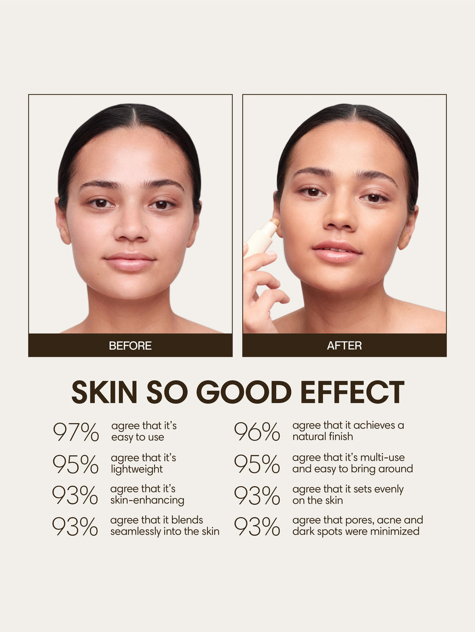 Alexandra wears Skin So Good in Gobi as base