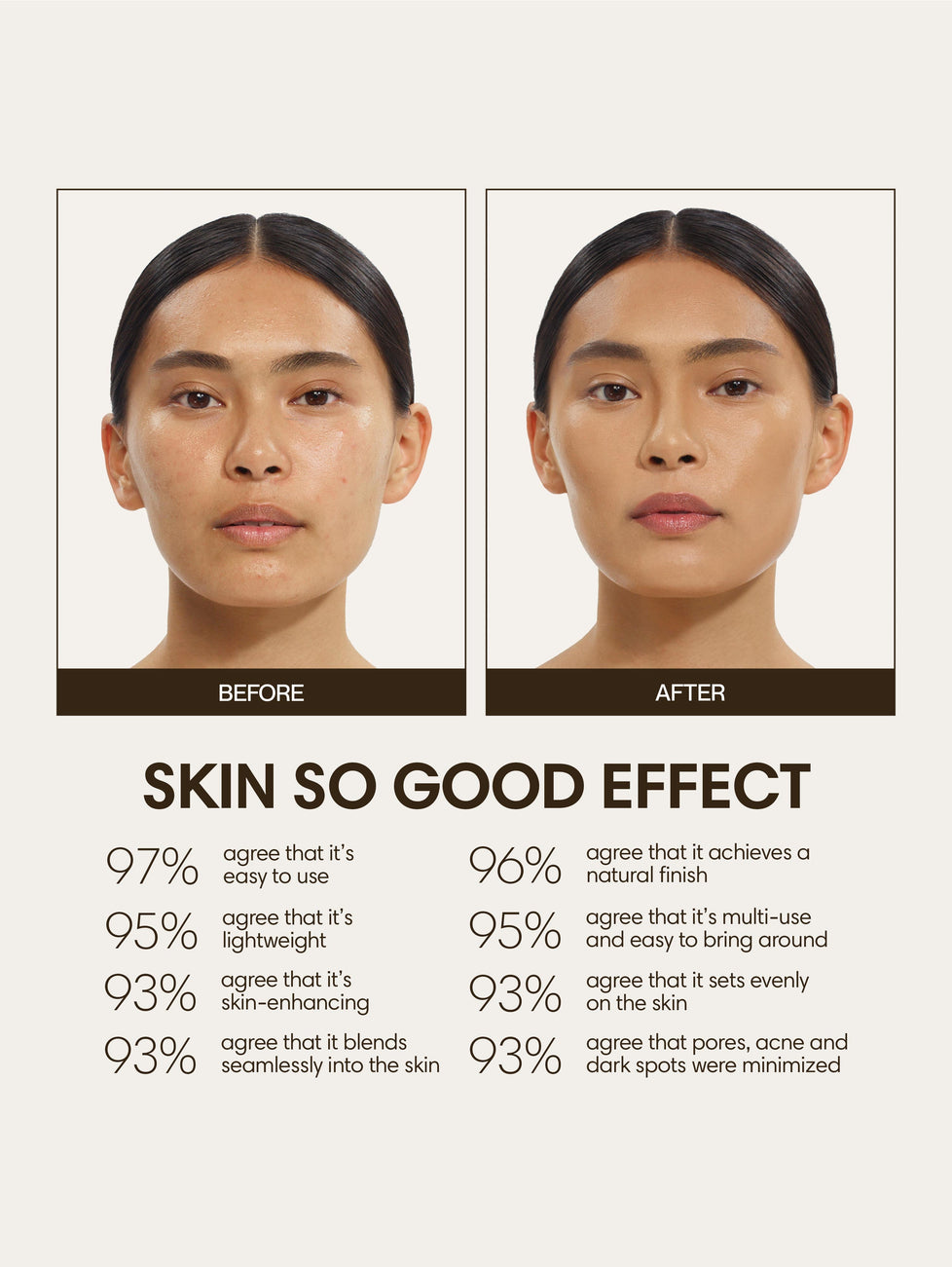 Lily wears Skin So Good in Olive as base