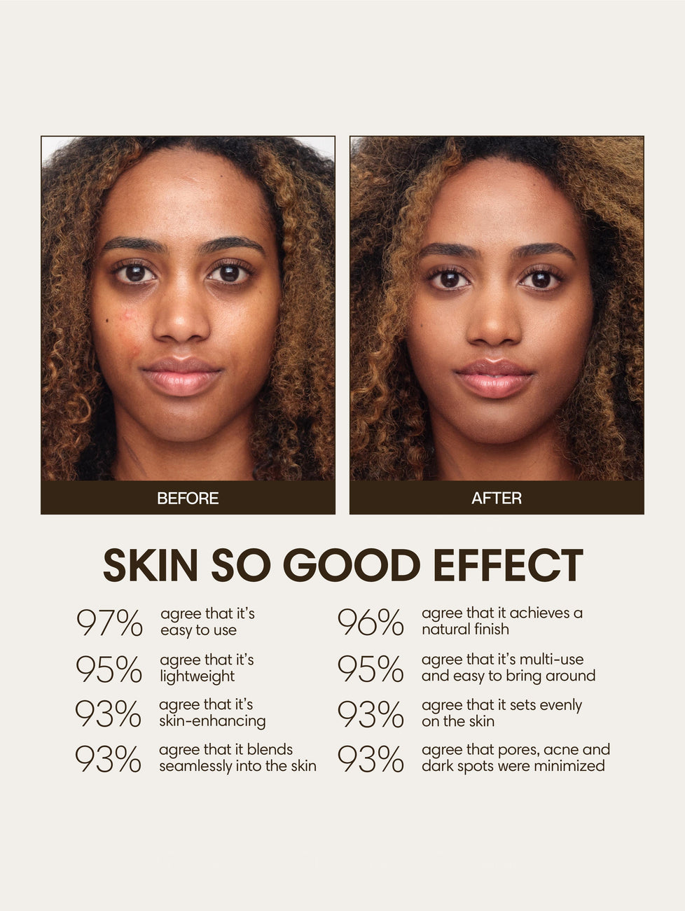 Trinity wears Skin So Good in Palisander as base